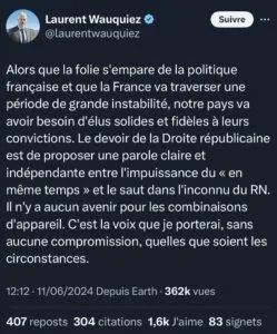Alliance Éric Ciotti et le RN : une crise chez Les Républicains