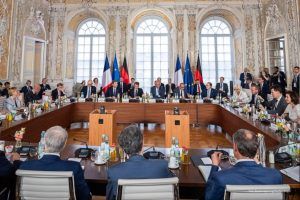 Réunion de travail bilateral France Allemange (credit photo compte X @bundeskanzler)