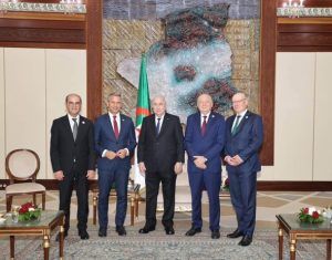 Wolfgang Hattmannsdorfer, Gilberto Pichetto Fratin ,Frank Wetzel et Slah Zouari reçus par le president algérien A. Tebboune (
